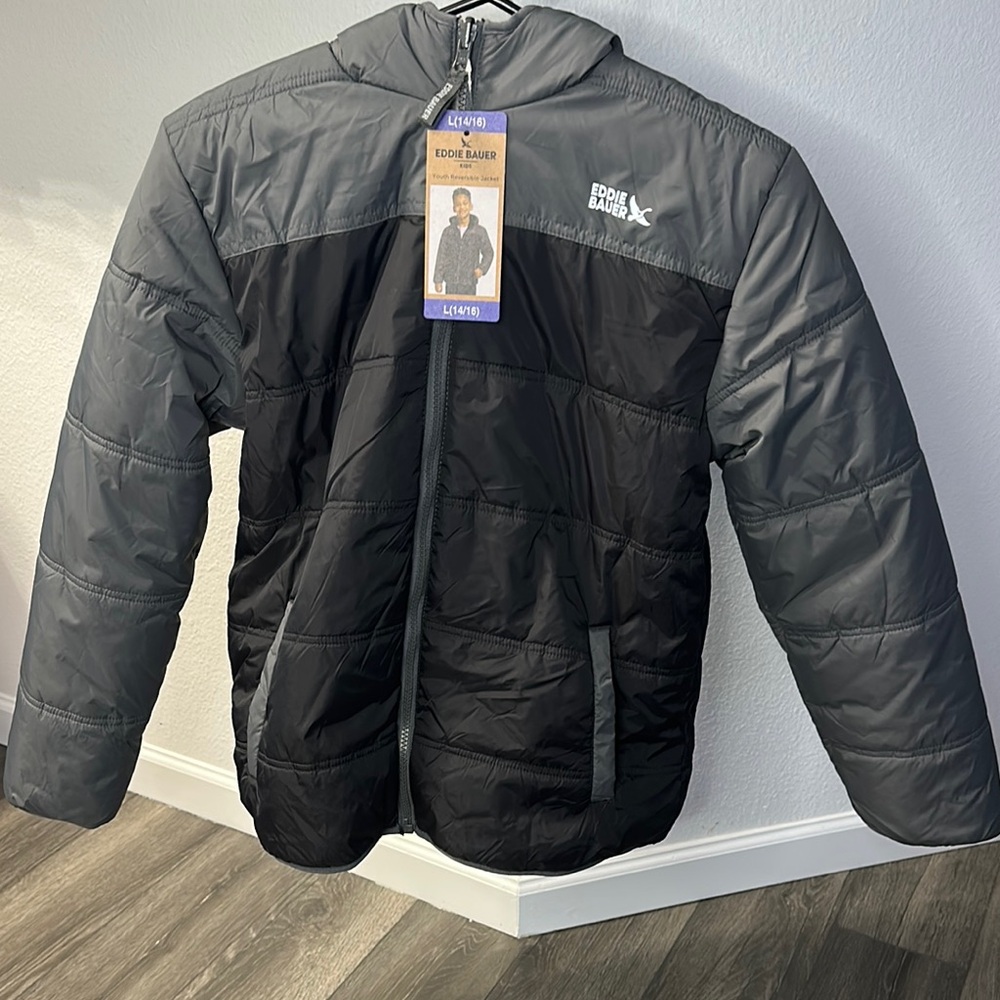 Eddie Bauer Youth Black and Gray Jacket